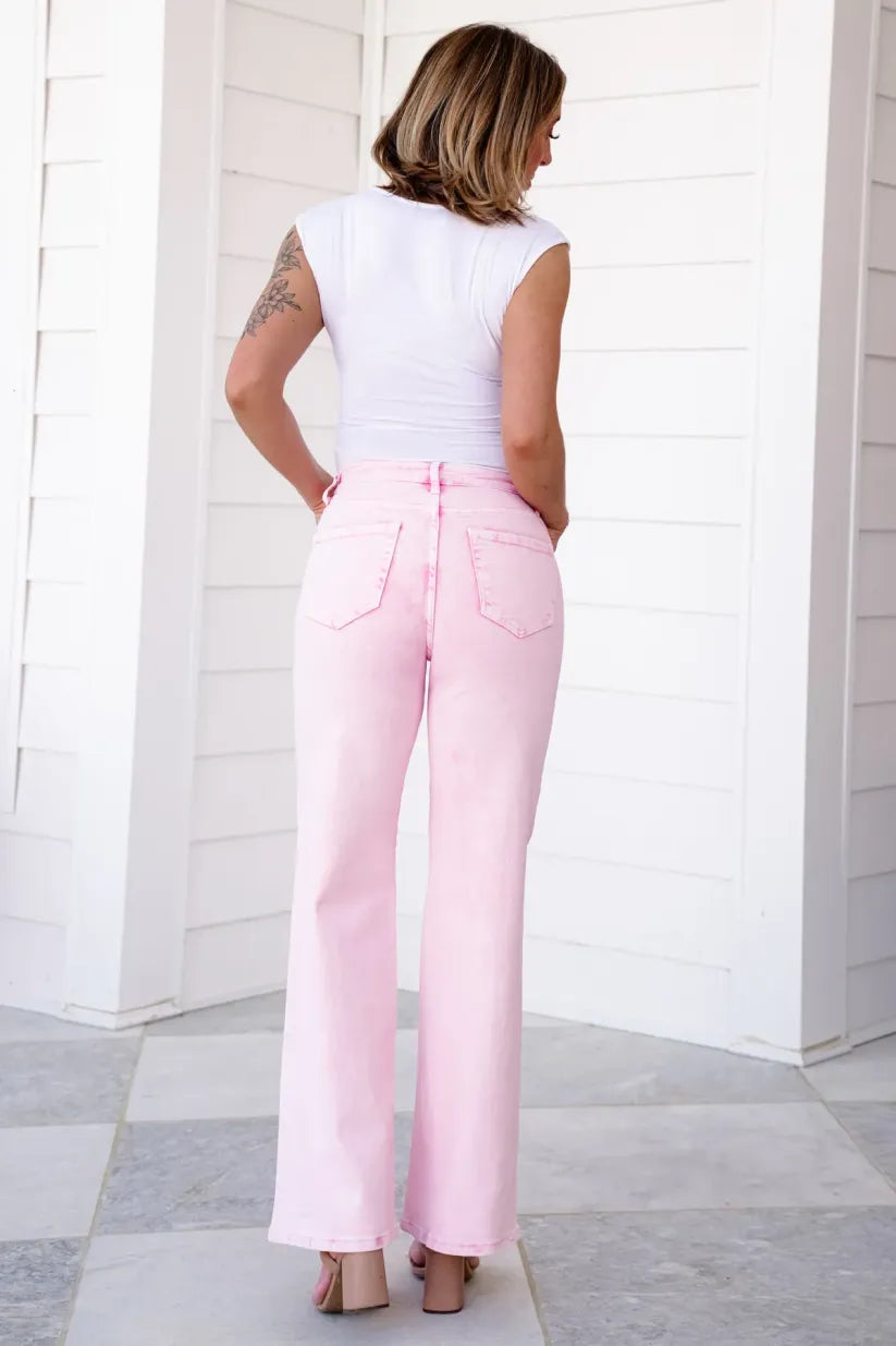 High Rise Tummy Control Wide Leg Jeans (Buy 2 Free Shipping)