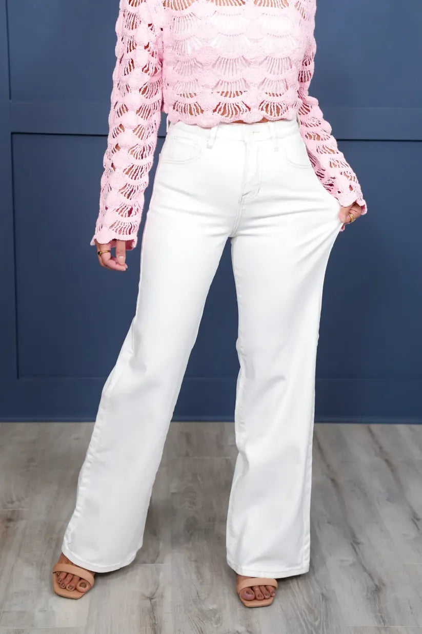 High Rise Tummy Control Wide Leg Jeans (Buy 2 Free Shipping)