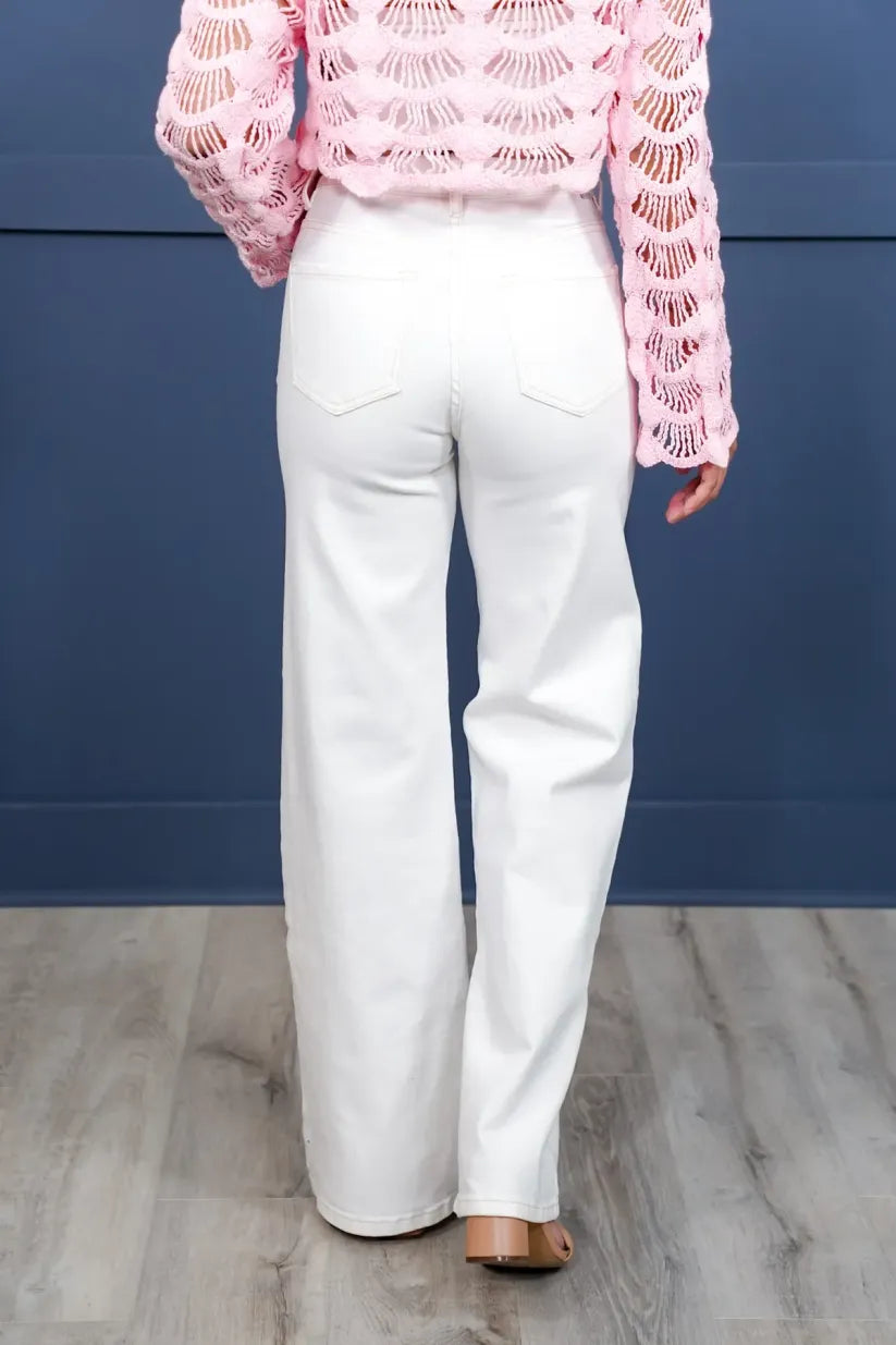 High Rise Tummy Control Wide Leg Jeans (Buy 2 Free Shipping)