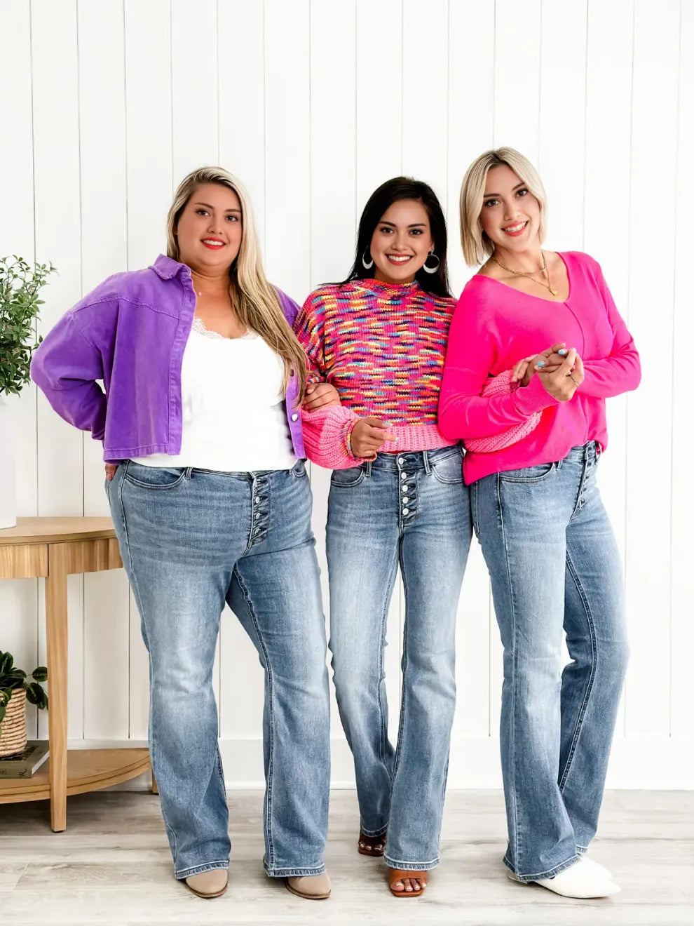 Mid Rise Button Fly Bootcut Jeans (Buy 2 Free Shipping)