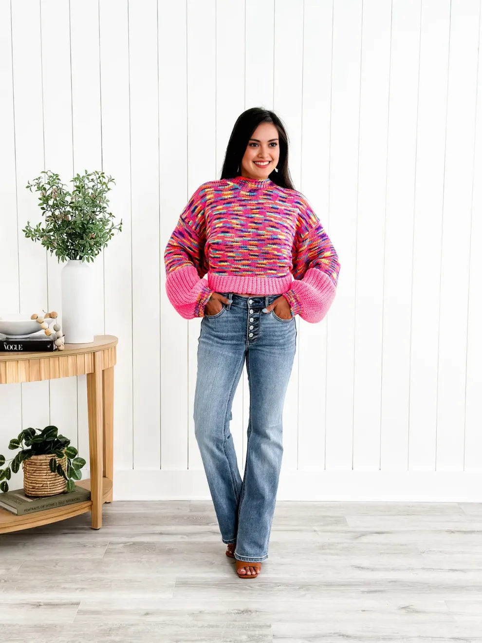 Mid Rise Button Fly Bootcut Jeans (Buy 2 Free Shipping)